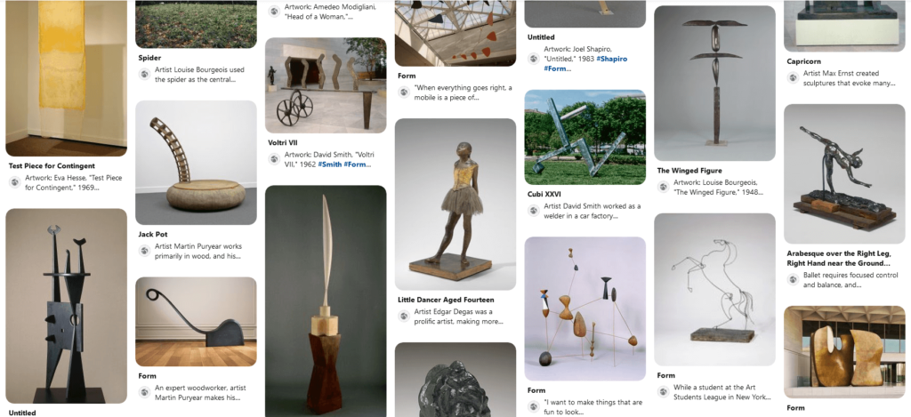 Art Museums on Pinterest: Screenshot from the National Gallery of Art Pinterest page.