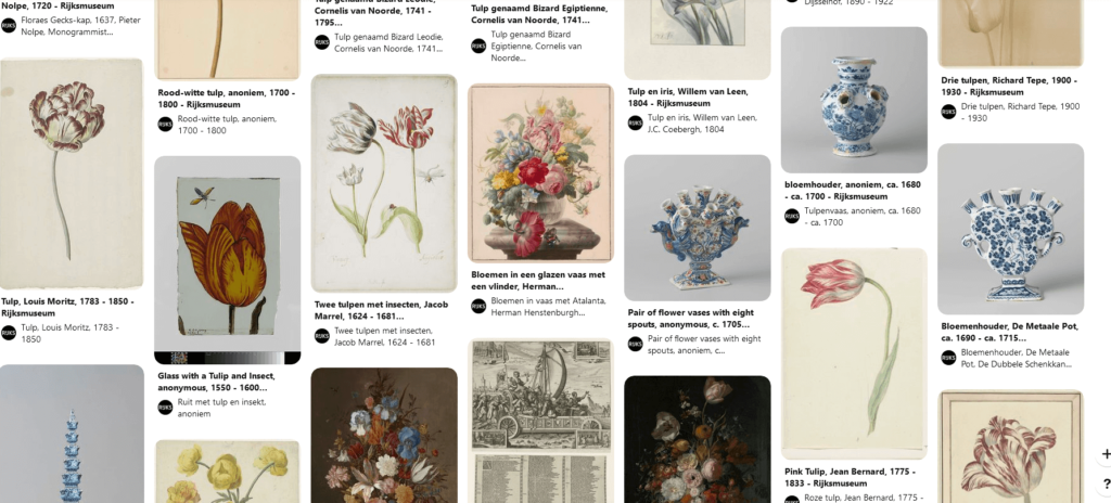 Art Museums on Pinterest: Screenshot from the Rijksmuseum Pinterest page.