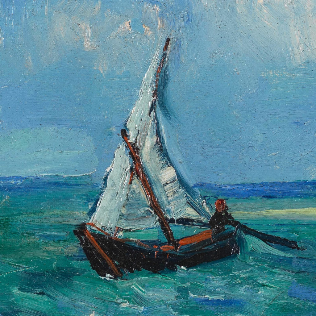 Vincent van Gogh, Seascape near Les Saintes-Maries-de-la-Mer, 1888, Van Gogh Museum, Amsterdam. Enlarged Detail of Boat.