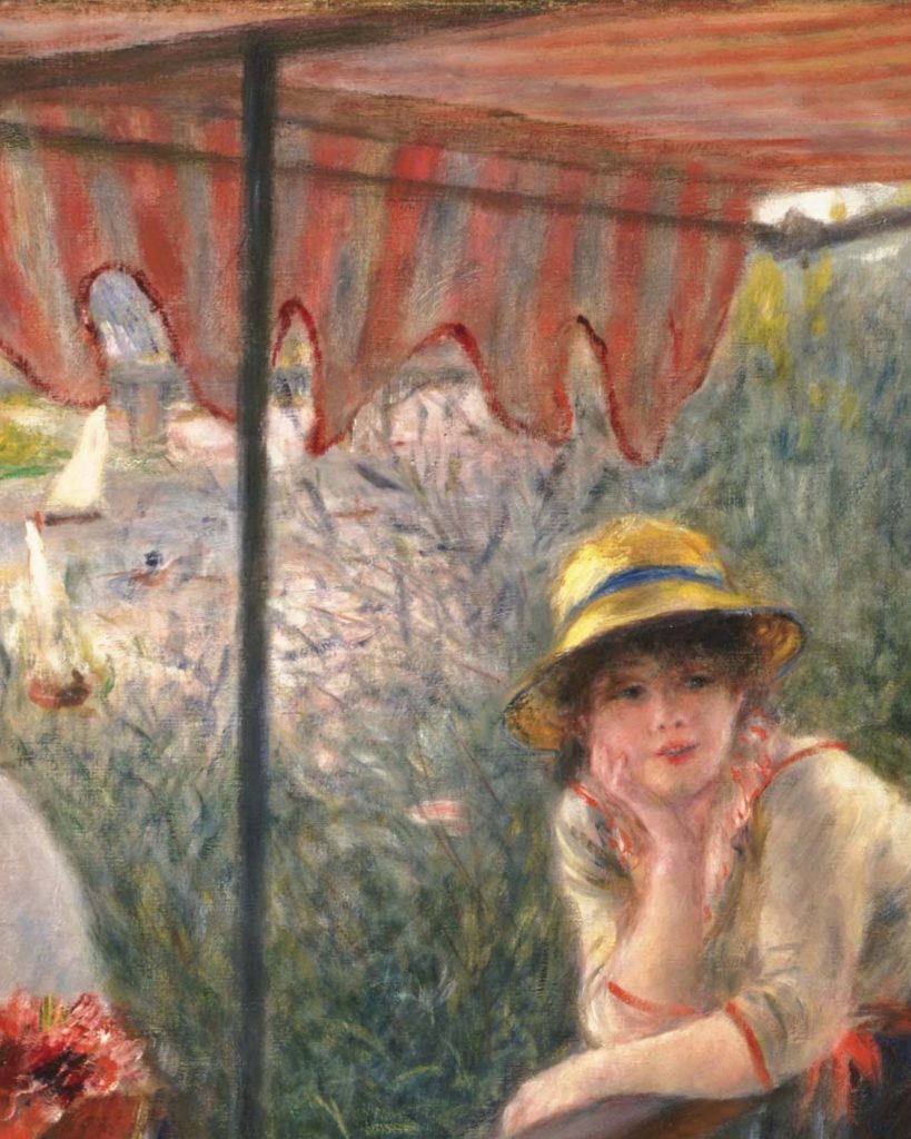 Pierre-Auguste Renoir, Luncheon of the Boating Party, detail, Alphonsine Fournaise, source: Wiki Commons. 