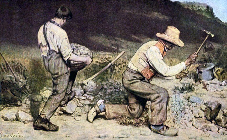 Courbet nudes: Gustave Courbet, The Stone Breakers, 1849,