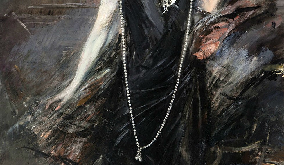 Giovanni Boldini, Portrait of Donna Franca Florio, 1901-1924, Grand Hotel Villa Igiea, Palermo, Italy, enlarged detail, source: Wiki commons.