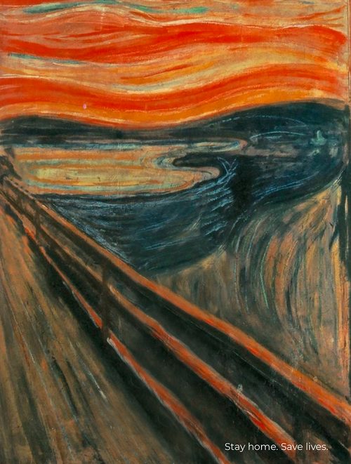 The Art of Quarantine rendition, Edvard Munch, The Scream, 1893