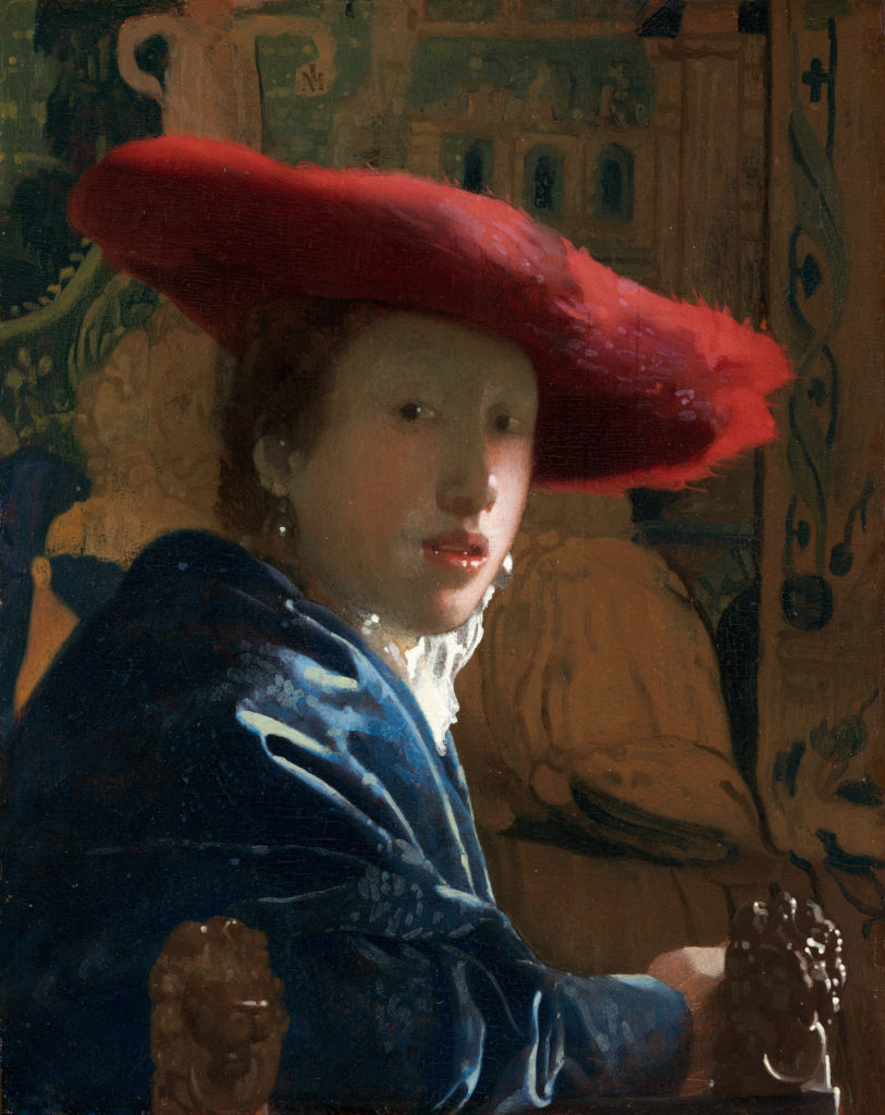 Johannes Vermeer, Girl with a Red Hat, 1665/166, oil on panel,40.3 x 35.6 cm, National Gallery of Art, Washington D.C. 