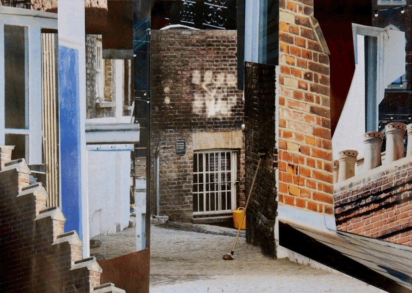 Emily Thomas, collage of photographic prints Set in Brick and Mortar