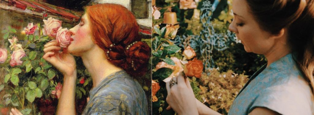 left - John William Waterhouse, The Soul of the Rose, 1908, Private Collection, right - Margaery Tyrell