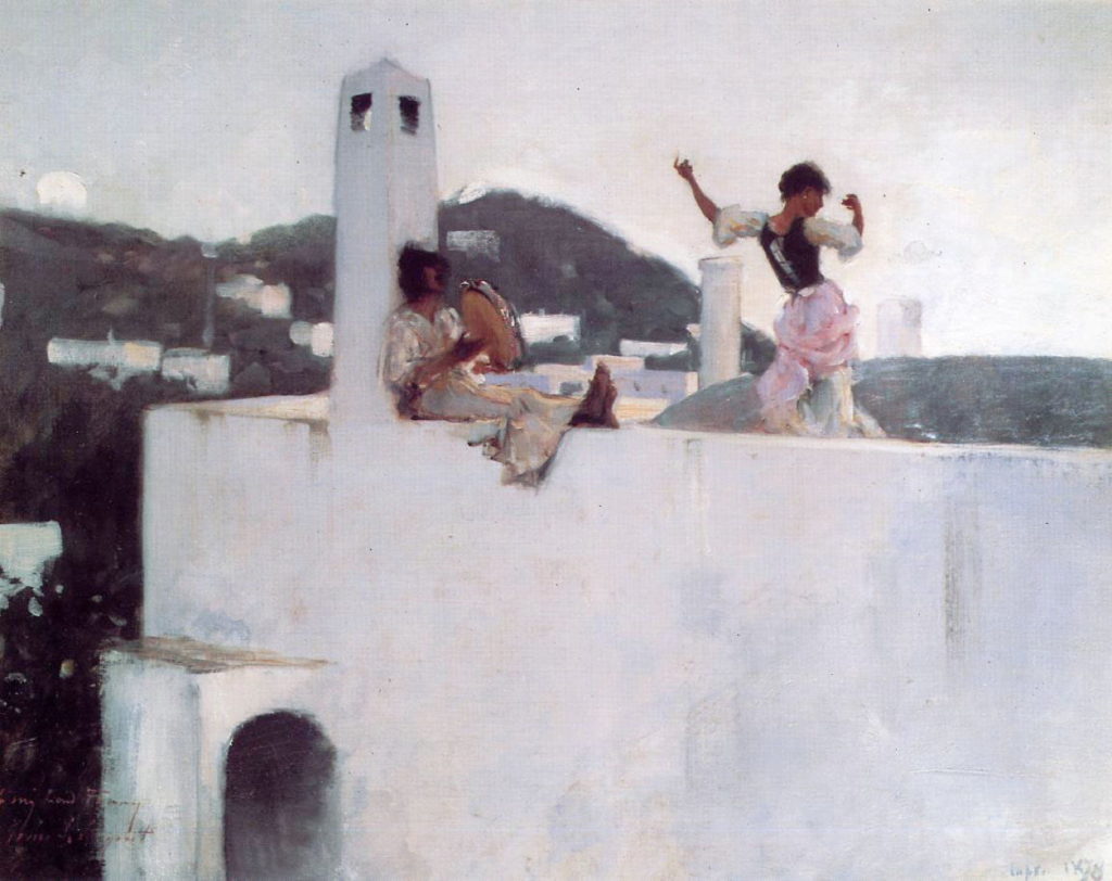 Rosina Ferrara dances on the rooftops of Capri for Sargent. 