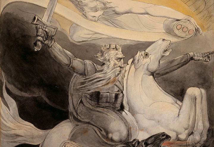 Apocalypse in art: William Blake, Death on a Pale Horse, ca. 1800, The Fitzwilliam Museum, Cambridge, UK.
