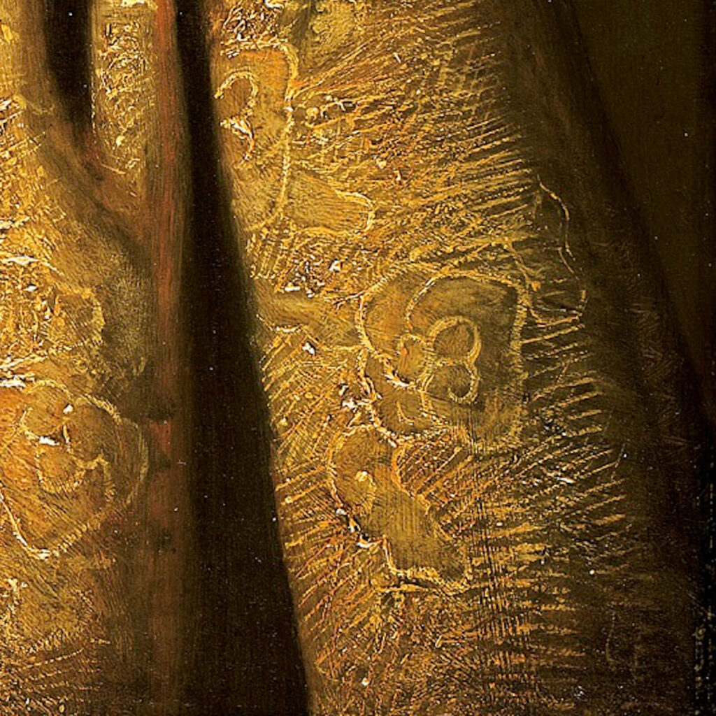 Hendrik Heerschop, The African King Caspar, 1654, Gemäldegalerie, Berlin. Enlarged Detail of Fabric.