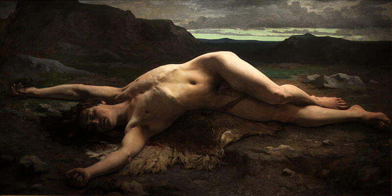 Male nudes in art history: Camille Felix Bellanger, Abel (Death of Abel)