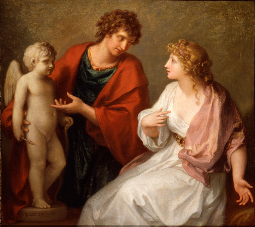 Angelica Kauffmann - Praxiteles Giving Phryne His Statue of Cupid