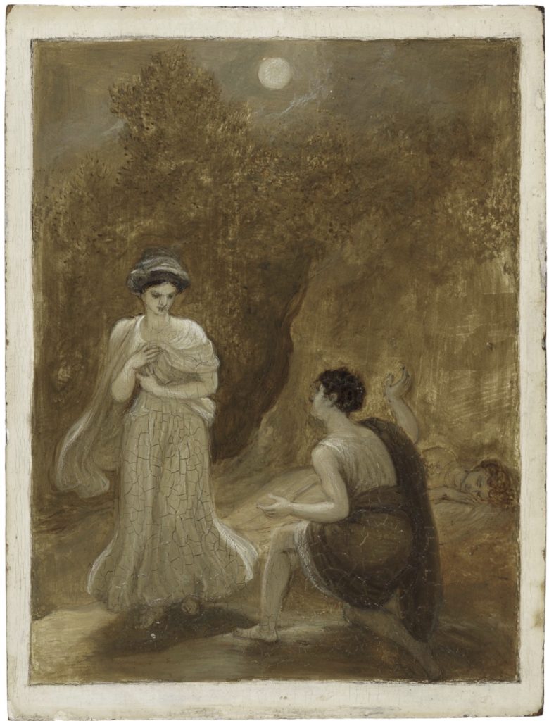 A Midsummer Night’s Dream in art: Robert Smirke, Lysander declaring his passion to Helena, Lysander on his knees