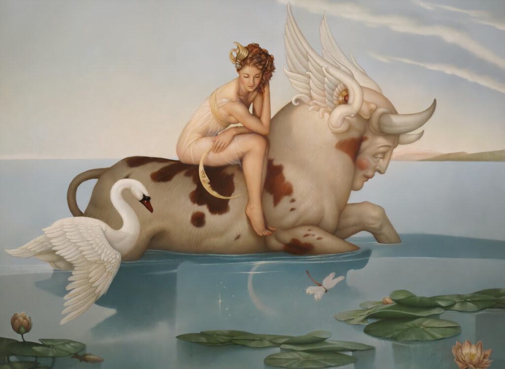 Europa's Abduction Myth: Europa by American painter Michael Parkes