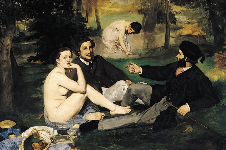 summer inspired by art: Édouard Manet, Le Dejeuner sur l’Herbe (Le Bain), 1863, Musee d’Orsay, Paris, France. Detail.
