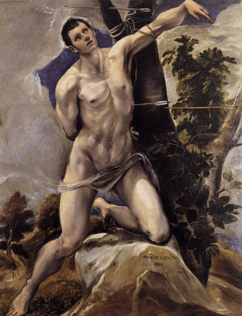 EMale nudes in art history: l Greco, Saint Sebastian, 1576–1579,