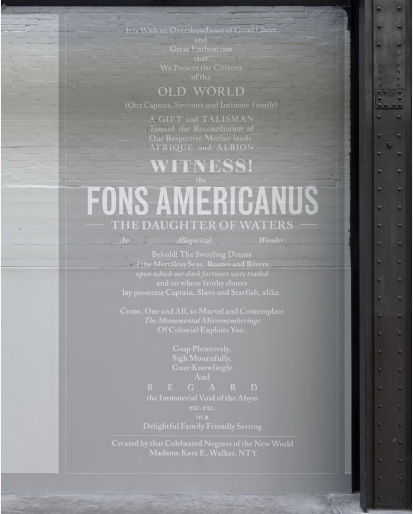 Kara Walker, Fons Americanus, Conmmemorative Plaque