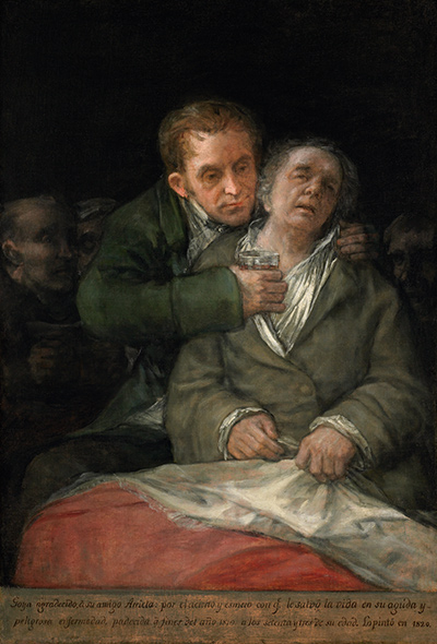 syphilis artists: Francisco de Goya, Self-Portrait with Dr. Arrieta
