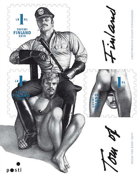 Tom of Finland, stampsheet published by Itella Posti, 2014