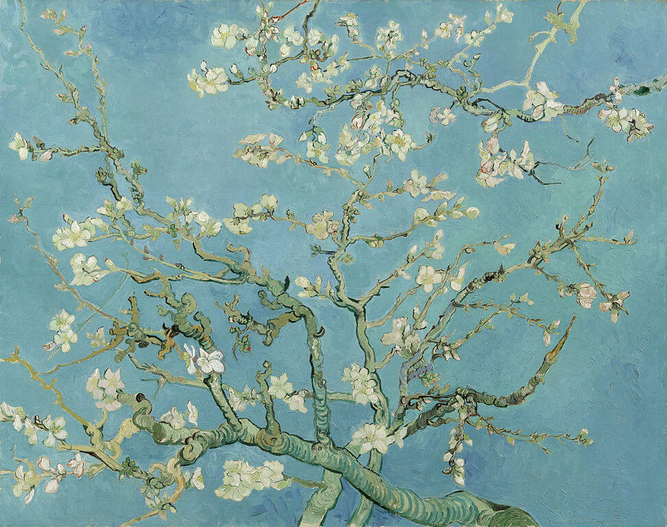 Van gogh, almond blossom 1890, impressionist, 1890, Van Gogh Museum, Amsterdam, Netherlands. 