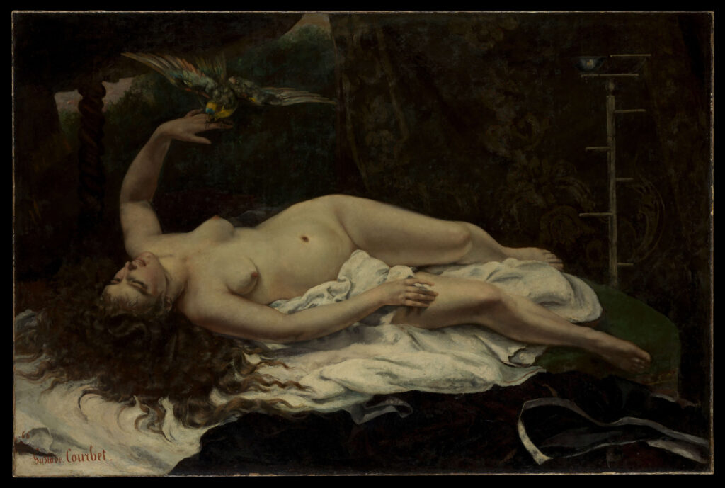 Woman with a Parrot by Gustave Courbet; Louisine Havemeyer's collection: 
