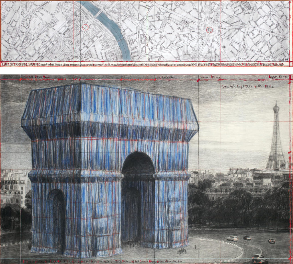 Christo, L'arc de triomphe wrapped, Paris Project