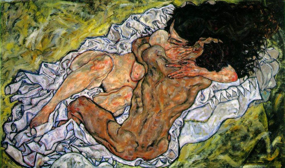 Ten most romantic artworks about love: Egon Schiele, Embrace, 1917