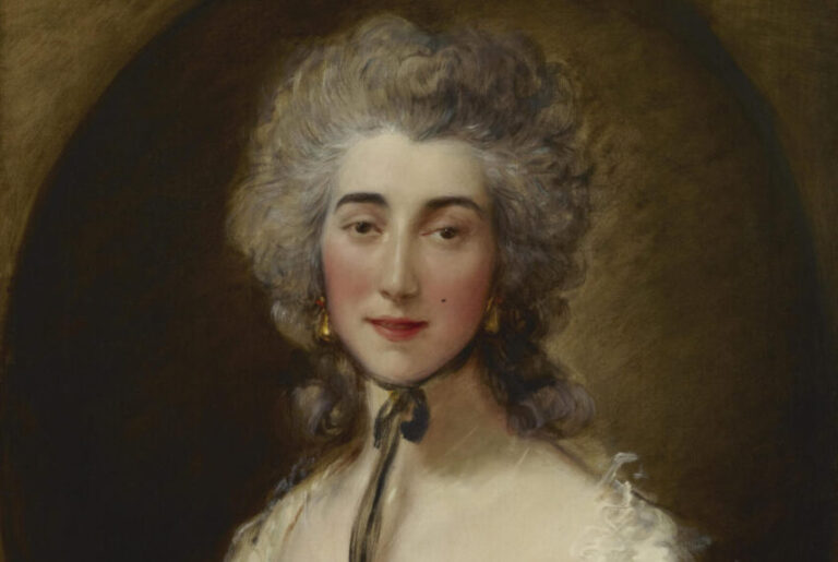 Grace Dalrymple Elliott: Thomas Gainsborough, Grace Dalrymple Elliott, ca. 1782, Frick Collection, New York, NY, USA. Detail.
