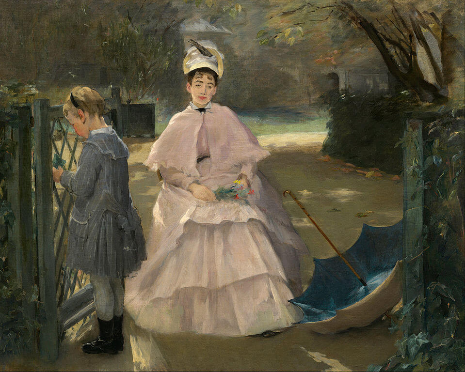 Gonzales, Nanny and child, woman and child, umbrella