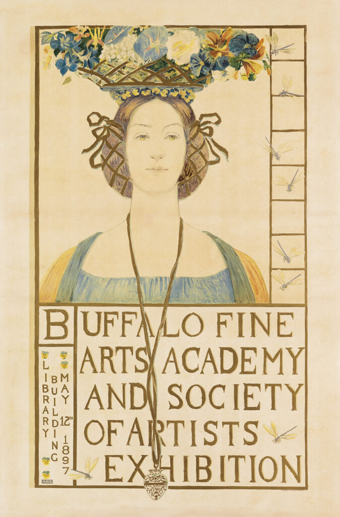 Art Nouveau female artists: Art Nouveau poster Alice Russel Glenny, Poster for the Buffalo Fine Arts Academy and Society of Artists Exhibition, 