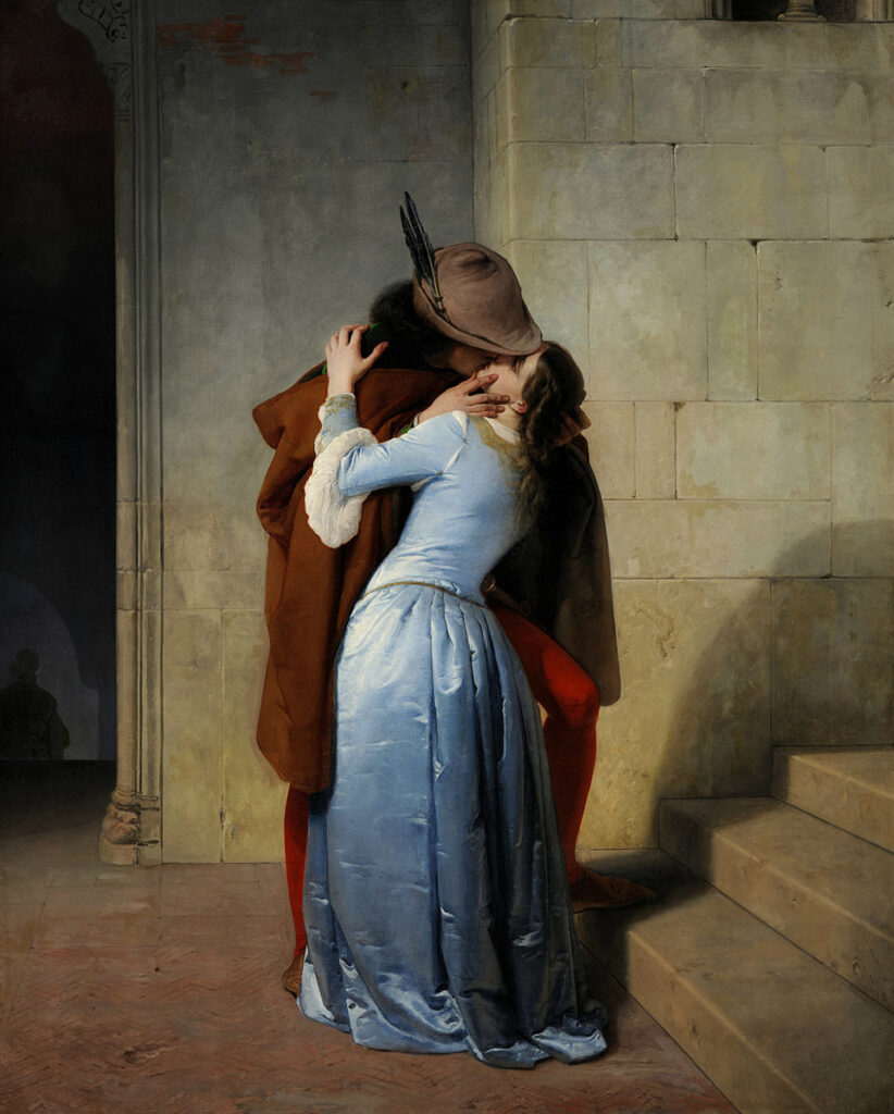 Ten most romantic artworks about love: Francesco Hayez, El Beso