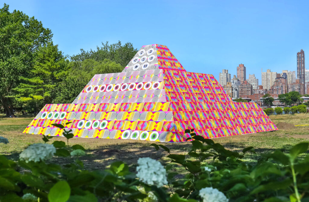 Jeffrey Gibson, Because Once You Enter My House It Becomes Our House, 2020, Socrates Sculpture Park, Long Island City, New York, USA