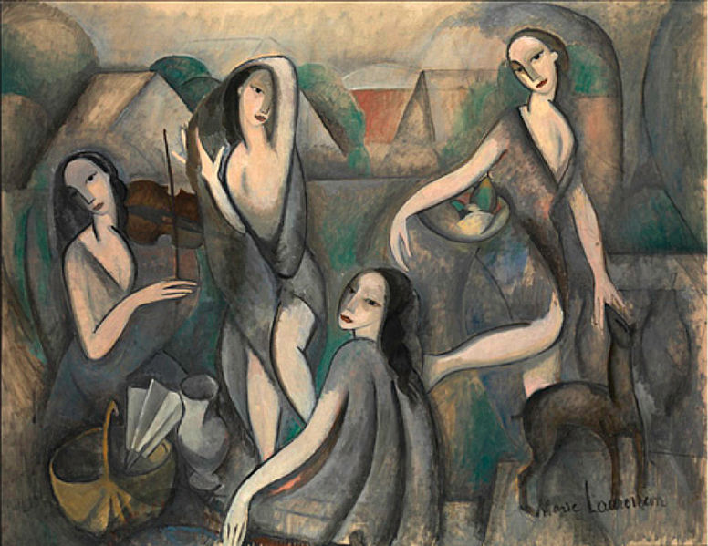 Marie Laurencin, Les jeunes filles (Jeune Femmes, Young Girls), 1910-11, Moderna Museet, Stockholm, Sweden. 