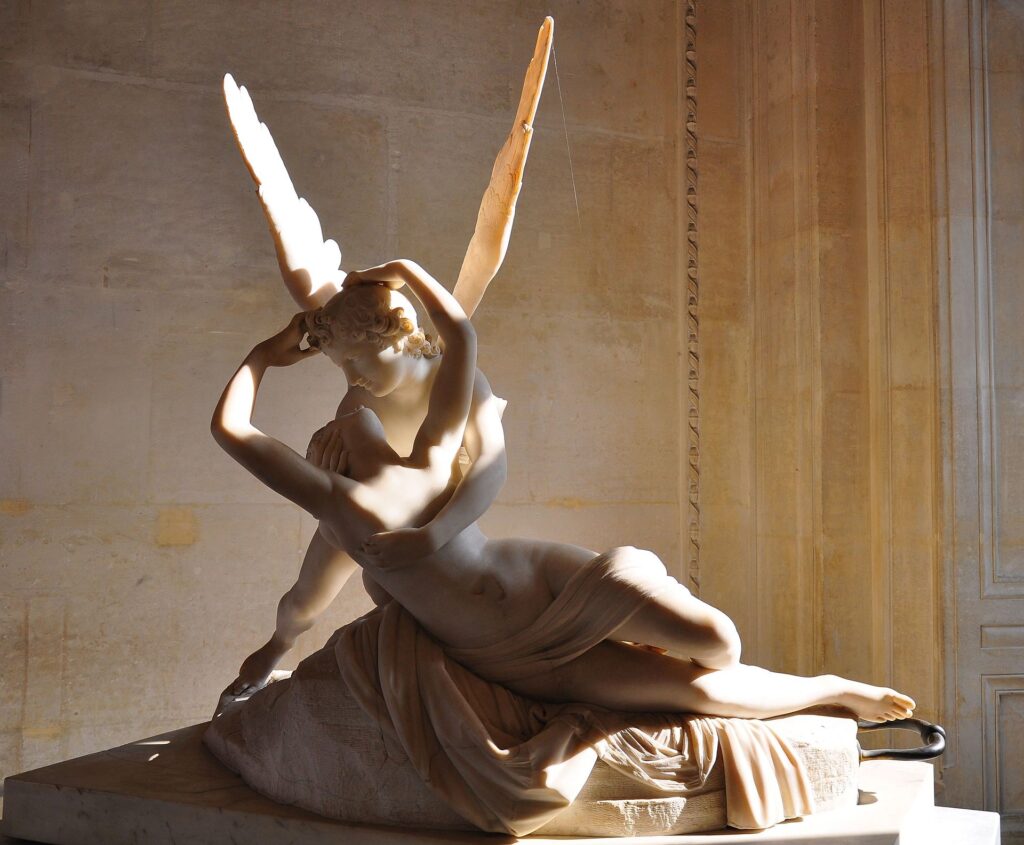 Ten most romantic artworks about love: Antonio Canova, Psyche Revived by Cupid's Kiss