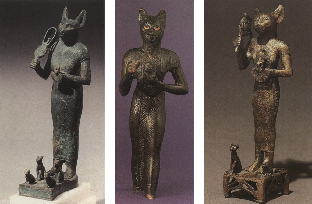 Sacred Cats in Ancient Egypt Goddess Bastet in housewife form