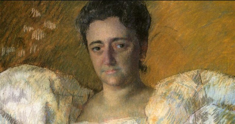 Louisine Havemeyer: Mary Cassatt, Portrait of Louisine W. Havemeyer, 1896, Shelburne Museum, Shelburne, VT, USA. Detail.
