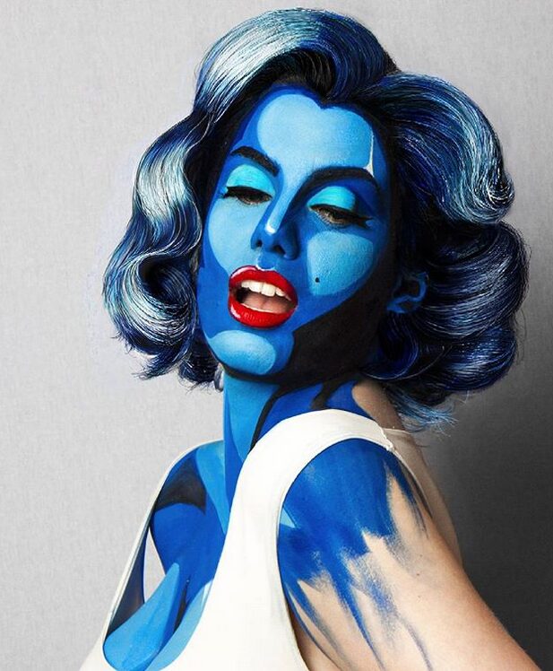 Makeup inspired by Andy Warhol's Marilyn. Kristiniya Griff.