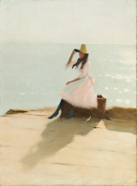 Impressionist painter, Philip Wilson Steer, Young woman on the beach, I1886-1888, Musée d'Orsay, Paris, France. 