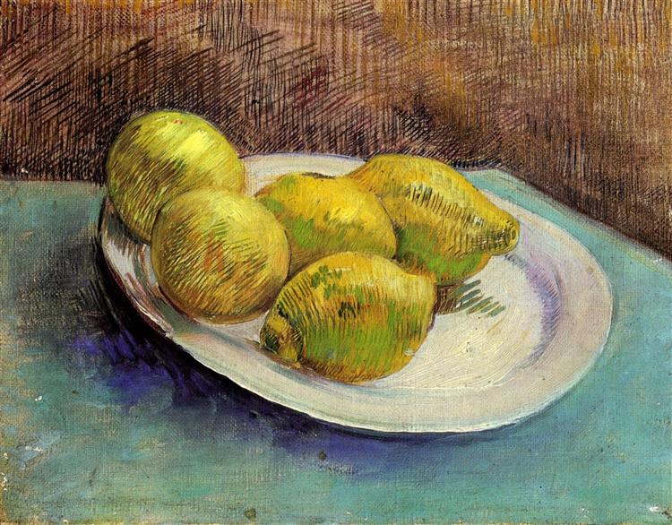 What is hidden in Roy Lichtenstein's Artist's Studio - The Dance: Vincent van Gogh, Still Life with Lemons on a plate,