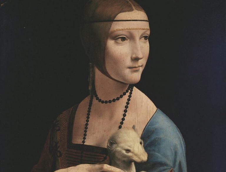 Lady with an Ermine: Leonardo da Vinci, The Lady with an Ermine, 1489-1491, Czartoryski Museum Cracow, Poland. Detail.
