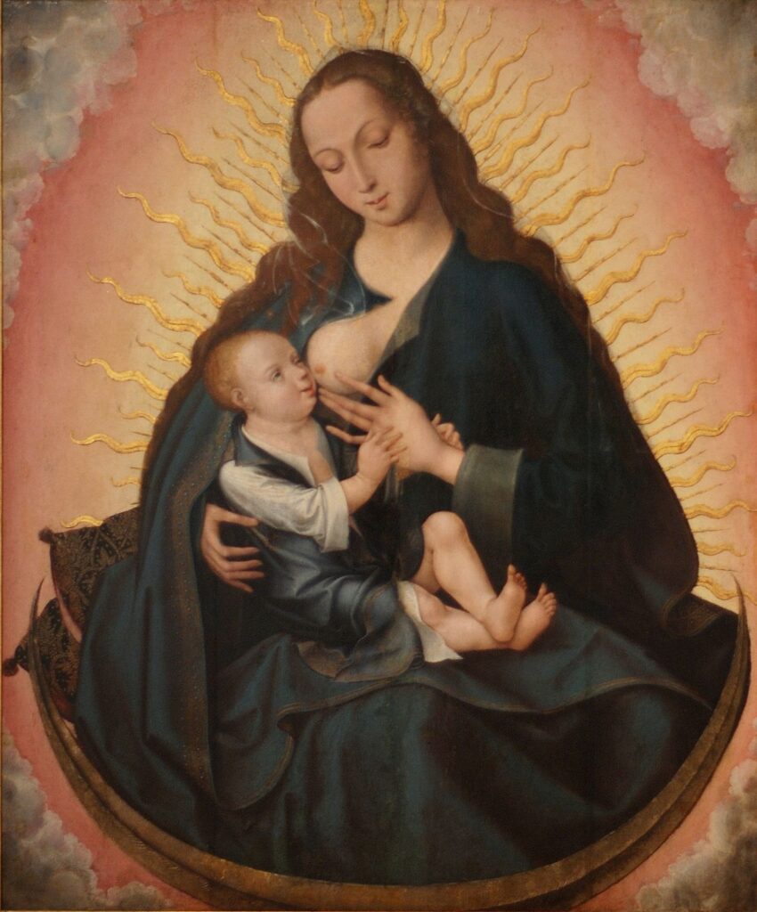 Unknown Artist, Madonna Lactans, Bruges, 16th century. Museu de Aveiro, Aveiro, Portugal. 