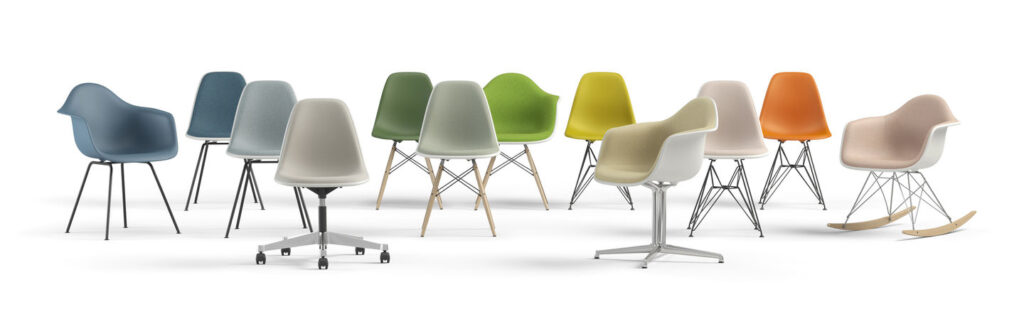 Chairs that Changed the Way We Sit: Charles and Ray Eames, Plastic Chairs, c. 1950. Vitra.