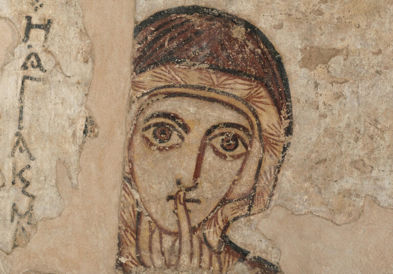Saint Anne Faras: Saint Anne, 9th century, National Museum in Warsaw, Poland. Detail.
