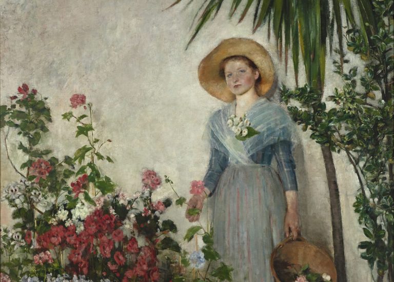 olga boznanska: Olga Boznanska, In Orangerie, 1890, National Museum in Warsaw, Warsaw, Poland. Detail.
