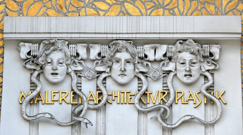 The Three Gorgons, entrance of the Secession building, Austria, Vienna.