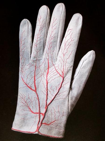 Meret Oppenheim, Silkcreened leather gloves, 1985.
