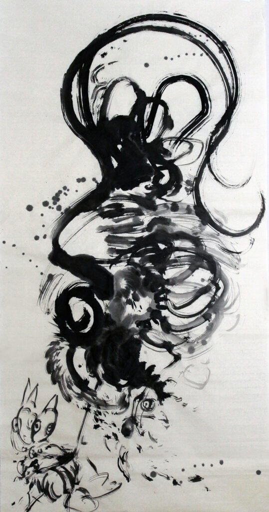 Anita Yan Wong, Rooster #1, Abstract ink painting series