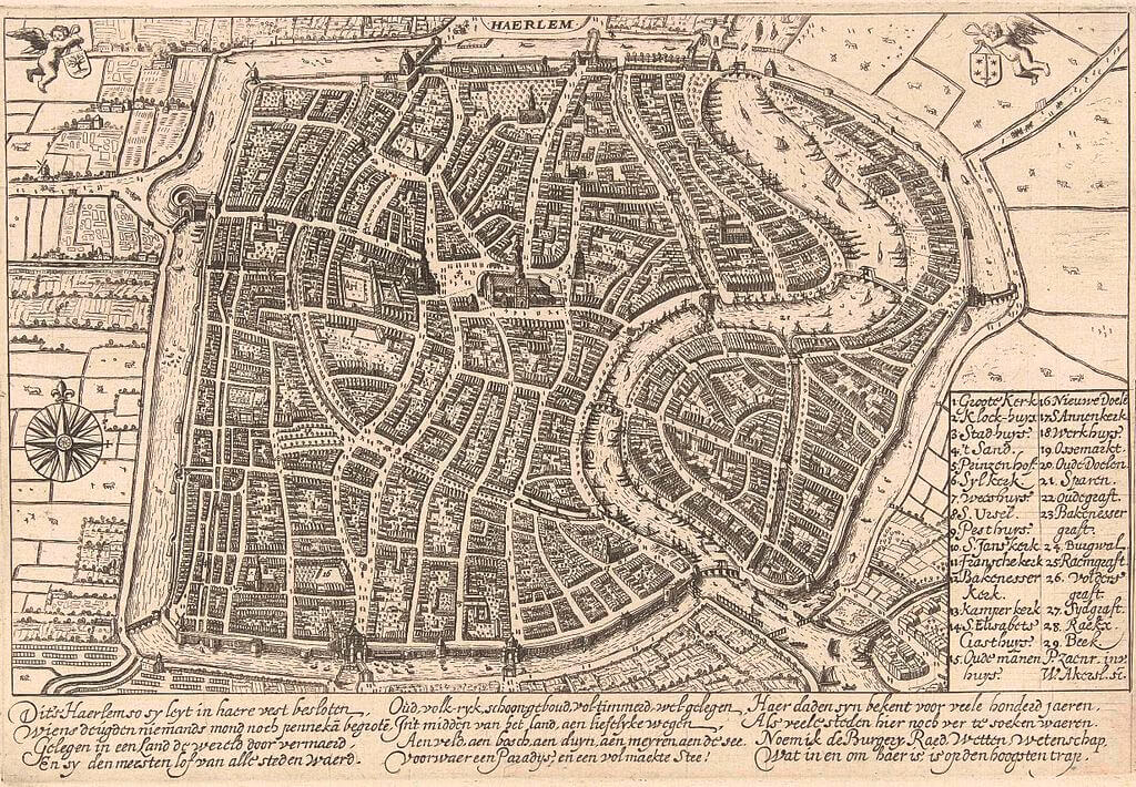 Plattergrond van Haarlem, map