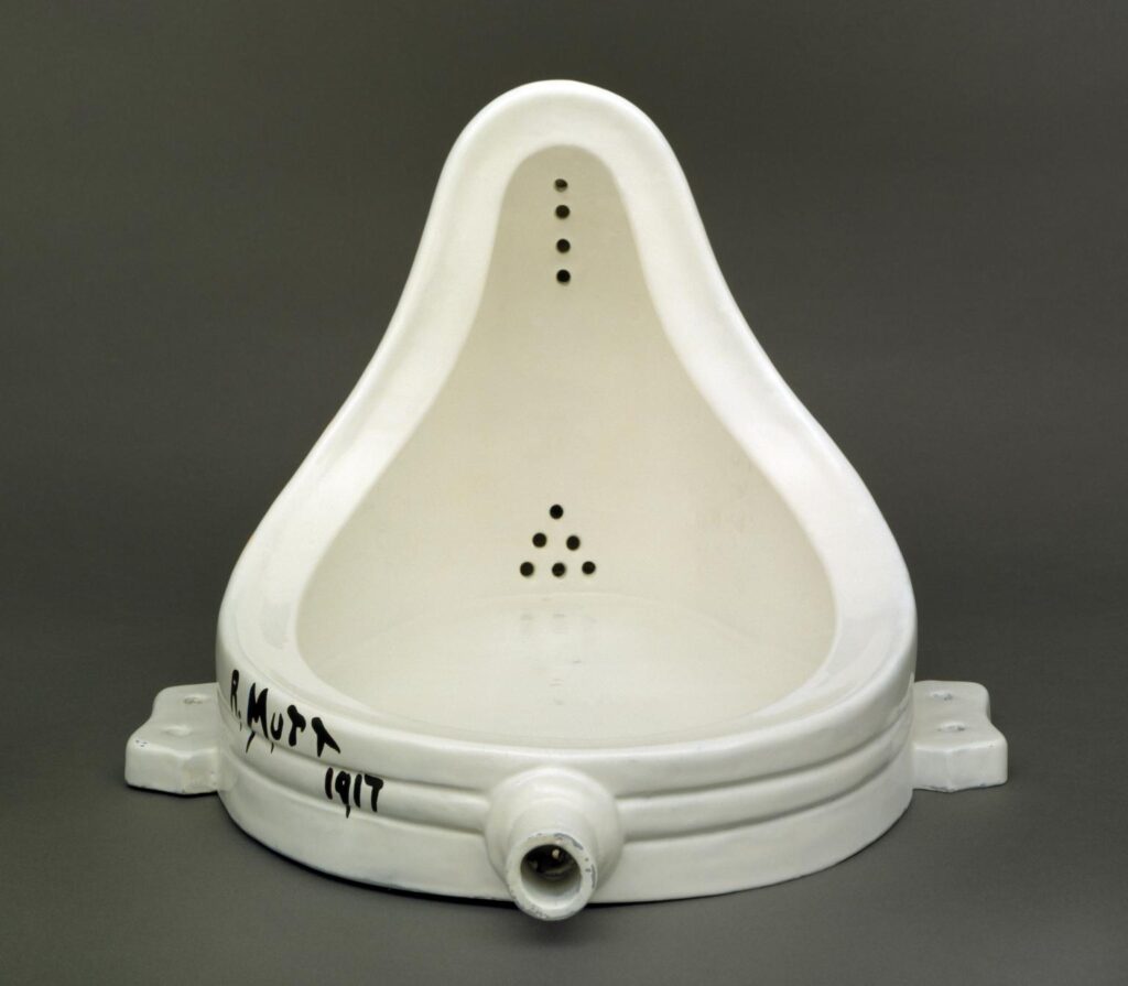 Art History 101: Marcel Duchamp, Fountain 

Fountain, urinal signed by Marcel Duchamp, example of Dadaism