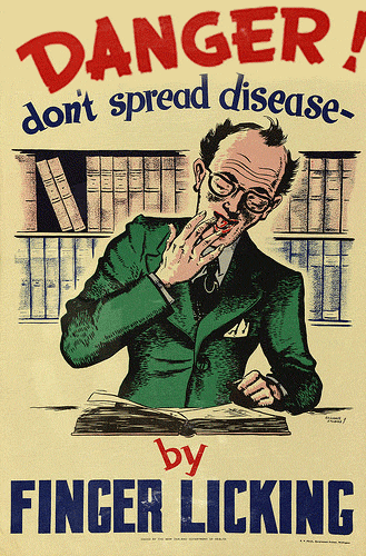 art history gifs: Health Poster 'Danger don't spread disease'