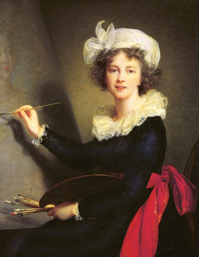 Female artist self-portraits: Élisabeth Louise Vigée-LeBrun painted her self-portrait in 1790. 